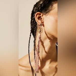 FP Free People | Cowrie Shell Dangle Drop Earrings | Pink & Rose Gold